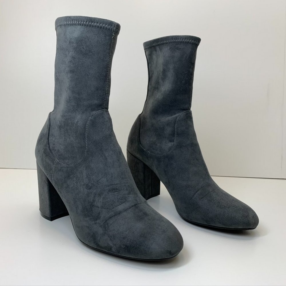 Halogen Jacy Gray Sock Bootie Wrapped Stack Heel - image 3